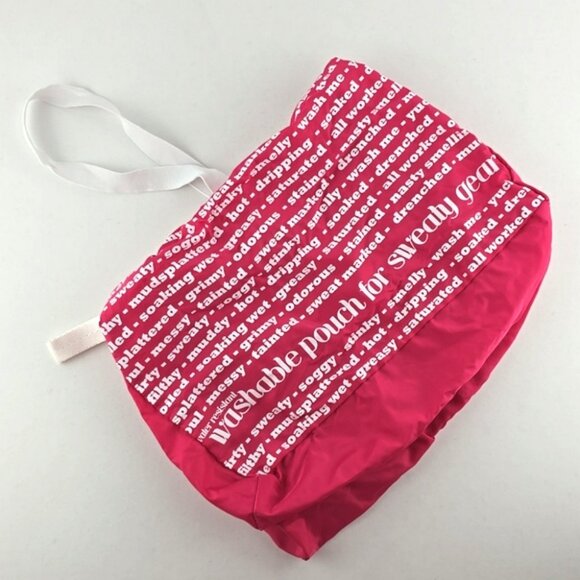 Lululemon Rare Manifesto Canvas Shoulder Bag Pink White Print + Washable Pouch - Picture 14 of 16